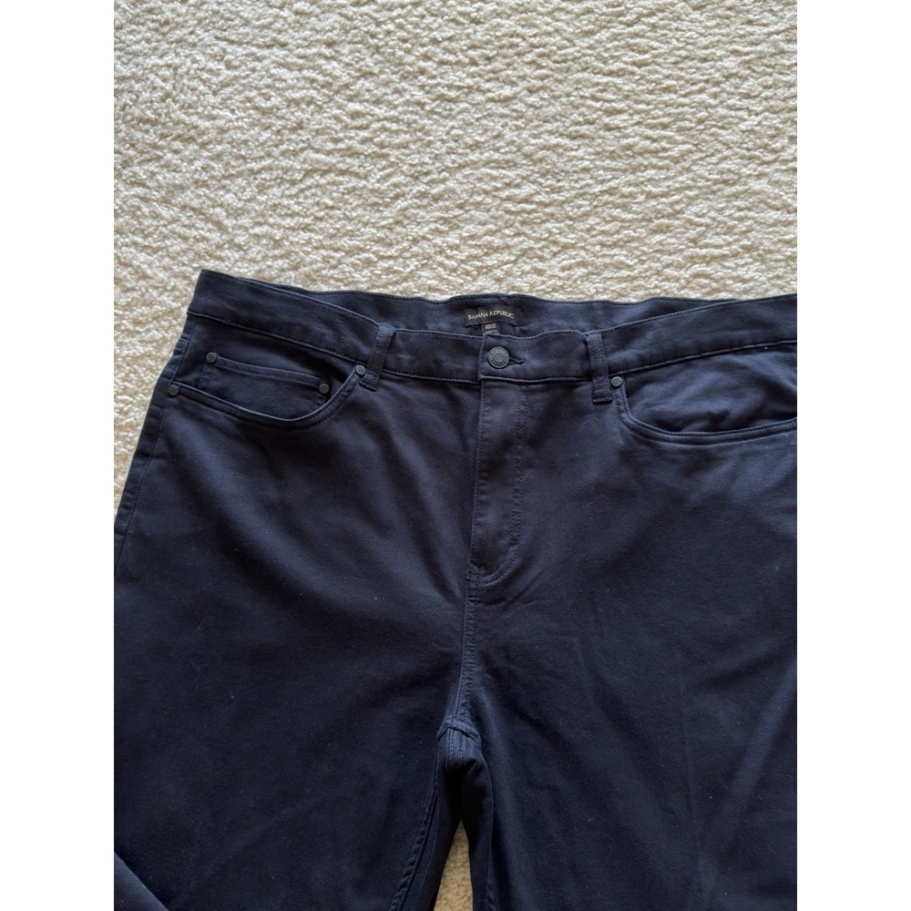 Banana Republic Soft Cotton Blend Casual Black Pants Men Size 40/30 Straight Leg - Picture 3 of 10